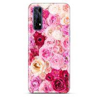 Lopard Oppo Realme 7 Uyumlu Kılıf Bahar (47) Crystal Flex Kılıf Güller