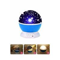 Yıldızlı Gece Lambası Mor Projeksiyon Görünümlü Masa Lambası Renk Değiştirebilen