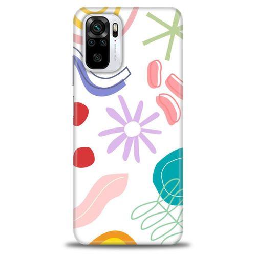 Xiaomi Redmi Note 10 Kılıf HD Baskılı Kılıf - Çiçek Yıldız + Tam Ekran Koruyucu