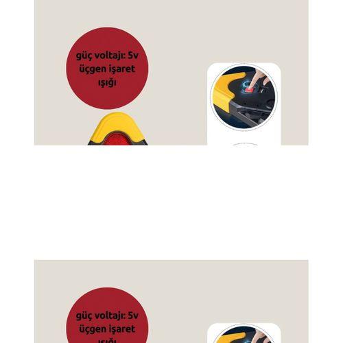 Solar Şarjlı Üçgen Led Park Ve İkaz Lambası