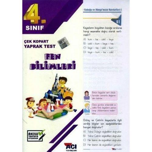 4.Sınıf Fen Bilimleri Çek Kopart Yaprak Test Açı Yayınları