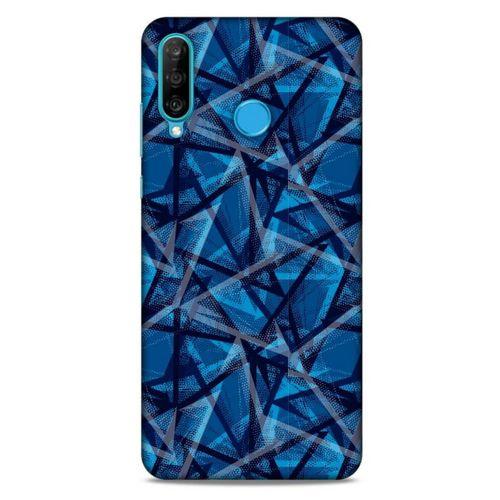 Huawei P30 Lite Uyumlu Kılıf Mavi Delisi (46) Core Armor Kılıf Geometrik