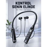 Uzun Kullanım Süreli Bluetooth Kulaklık Boyun Bantlı Mikrofonlu 600 Saat Müzik Süreli Ses Ve Çağrı Kontrollü Kablosuz Kulaklık