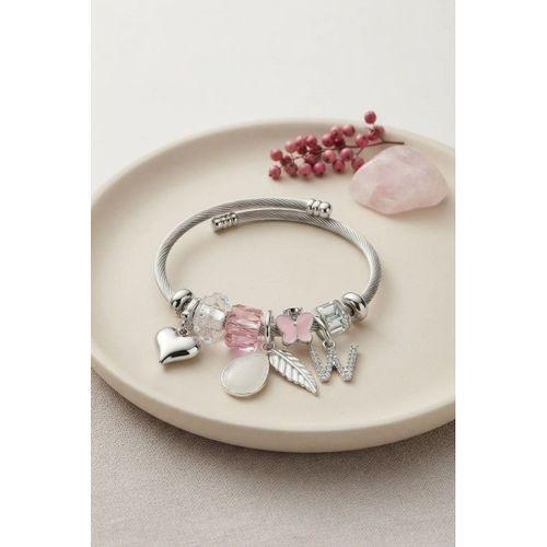 Damla Model Pembe Renk Charmlı Bileklik