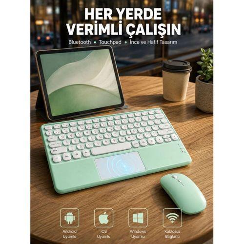 Bluetooth Touchpad Klavye Ultra İnce Taşınabilir Q Klavye Yeni Nesil