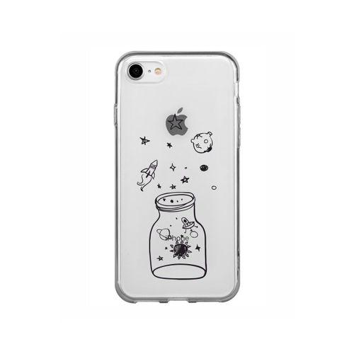 Kavanoz Gezegen Tasarımlı iPhone 7 Şeffaf Telefon Kılıfı