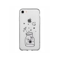 Kavanoz Gezegen Tasarımlı iPhone 7 Şeffaf Telefon Kılıfı
