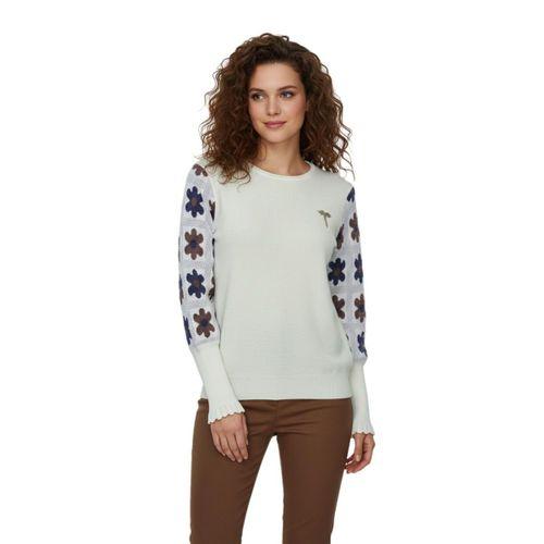 Kadın Triko Papatyalı Kazak BGL-ST03357