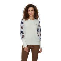 Kadın Triko Papatyalı Kazak BGL-ST03357