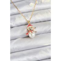 316L Çelik Zincir Gold Renk Kardan Adam Model Yılbaşı Temalı Kadın Kolye