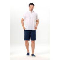 Kısa Kol Şantuklu Pamuk Bodrum Erkek Yazlık Tshirt Beyaz 3001
