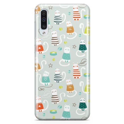 Samsung Galaxy A50 Kılıf Kedi Maması Kumu Arka Kapak Koruma Desenli Full Koruyucu