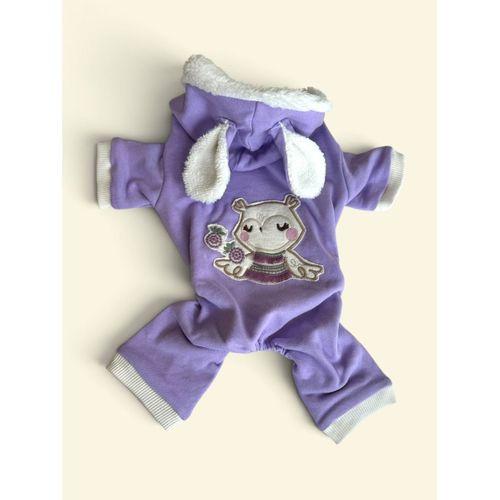Bibelot Lavender Polar Köpek Tulumu | Yumuşacık ve Sıcacık Bunny Kulaklı Tulum