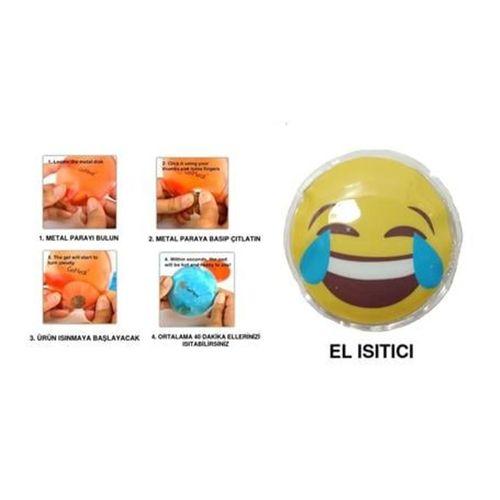 Gülen Emoji Cep Sobası El Isıtıcı,Sıcak Su Torbası Pvc  9Cm
