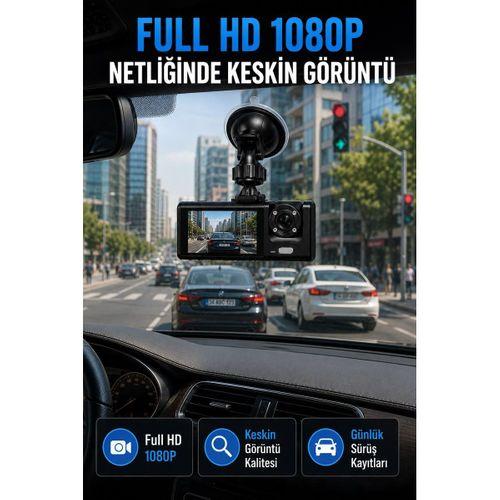 Araç İçi Kayıt Kamerası 1080p Full Hd Wifi Destekli Ön Ve Arka Kameralı Araç Kamerası