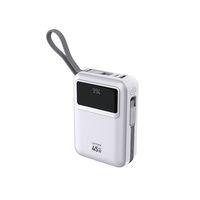 Lenyes C03-A Dijital LED Göstergeli Type-C ve Lightning Kablolu Powerbank 45W 10.000mAh