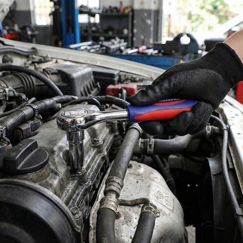 WORKPRO WP200555 1/4'’ 1/2’’ 38 Parça Cr-V Lokma ve Topaç Cırcır Araç Tamir Seti