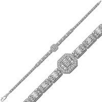 Gümüş Baget Taşlı Su Yolu Bileklik