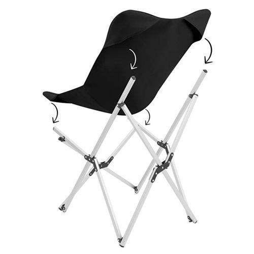 Kamp Ayısı® Alüminyum Katlanabilir Kamp Sandalyesi – Askılı Omuz Çantalı, Oxford Kumaş, Siyah