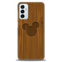 Samsung Galaxy M13 Kılıf HD Baskılı Kılıf - Ahşap Mickey + Tam Ekran Koruyucu