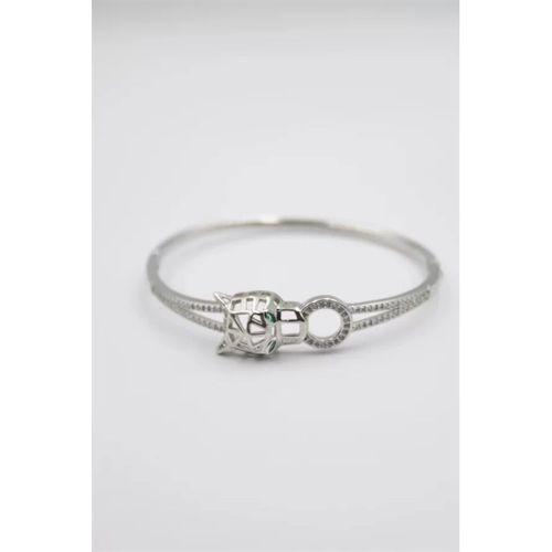 Taşlı Vip Bilezik - Gümüş