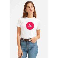 Musically Logo Baskılı Beyaz Kadın Tshirt