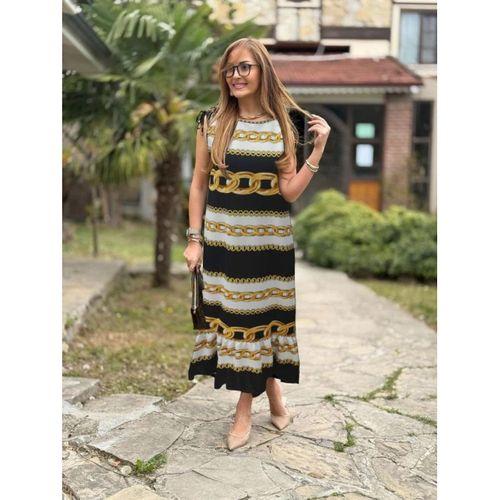 Kadın Omuzlardan Büzgülü Kayık Yaka Fırfırlı Janjan Krep Elbise