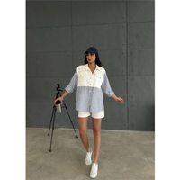 GABARDİN ŞORT - GABARDİN - ÇİZGİLİ KETEN GARNİLİ CEKET TAKIM - Lacivert