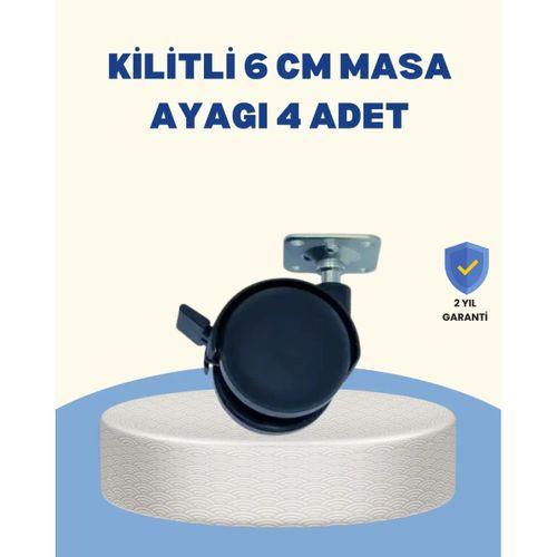 Kilitli Mobilya Tekerleği 6 Cm 4’lü Kolay Kurulum