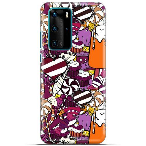 Lopard Huawei P40 Pro Uyumlu Kılıf Soyut Sanat (32) Desenli Soft Silikon Kılıf