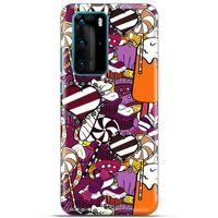 Lopard Huawei P40 Pro Uyumlu Kılıf Soyut Sanat (32) Desenli Soft Silikon Kılıf