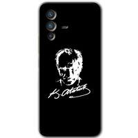 Potkal Hediye Fabrikası Vivo V23 5G Kılıf HD Desen Baskılı Arka Kapak - Atatürk Silüet İmza