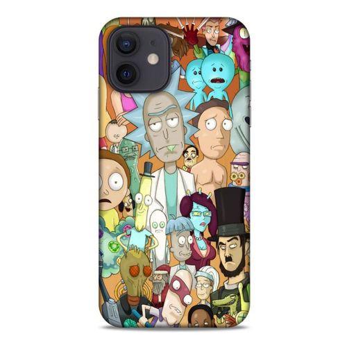 Apple iPhone 12 Uyumlu Kılıf Rick And Morty (35) Fit Design Kılıf Cop Rick