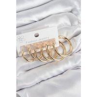 Pirinç Halka Model Gold Renk Kadın Set Küpe