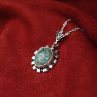 Göksu Gümüş Çerçeve Kadın Zümrüt Kolye