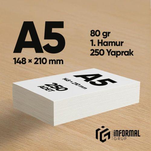 İnformal Fotokopi Kağıdı Premium Kalite A5 70 gr 250 Yaprak 1 Hamur