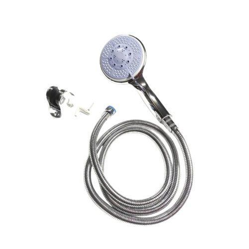 4 Kademeli Mavi Duş Seti El Duşu Başlığı Spiral Hortum Ve Duvar Askısı