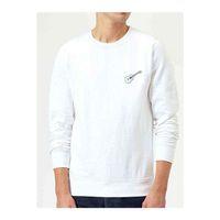 Gitar Göğüs Baskılı Beyaz Erkek Sweatshirt