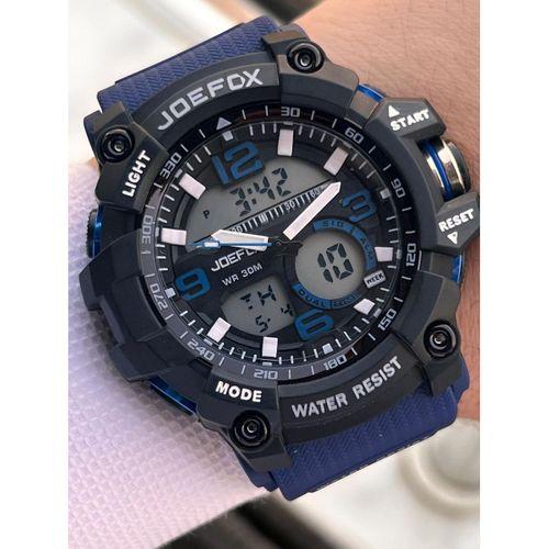 Joefox Digital Ve Analog 2 Yıl Garantili Kronmetre+Takvim+Alarm+Aydınlatma Erkek Kol Saati JOE.BK06