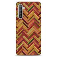 Lopard Oppo Realme XT Uyumlu Kılıf Wood'X (40) Fit Silikon Kılıf Desenli