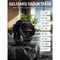 Amoled Ekran Metal Deri Silikon Kordonlu Uyku Ve Sağlık Takibi