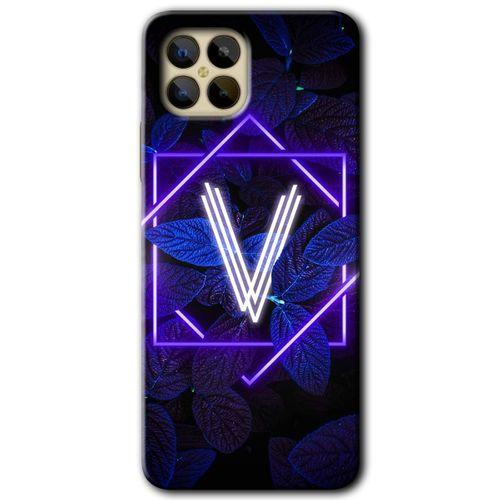 Omix X600 Kılıf HD Desen Baskılı Arka Kapak - Dark Neon Yaprak V Harfi