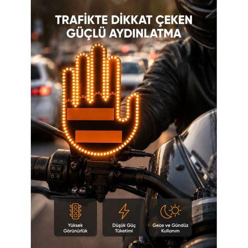176 Led’li Amber Trafik Uyumlu Sinyal Işığı – El Hareketiyle Kontrol