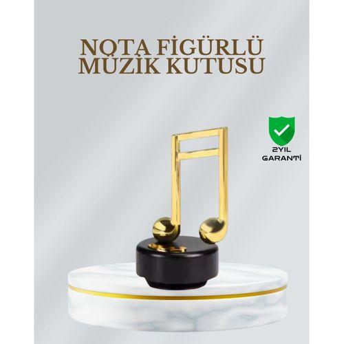 Dönen Nota Figürlü Müzik Box Işıltılı Dekoratif Tasarım
