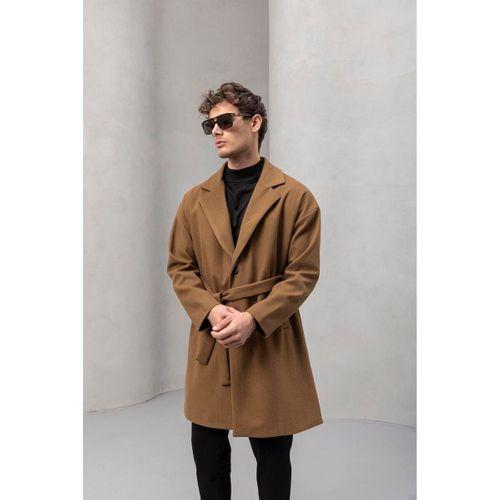 Carlo Oversize Kaşe Kumaş Yan Cepli Kışlık Erkek Kaban - Camel