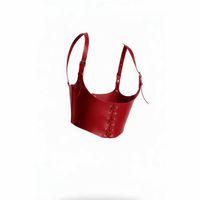 Omuzdan Askılı Kırmızı Korse Kadın Kemer, Kırmızı Kadın Deri Kemer