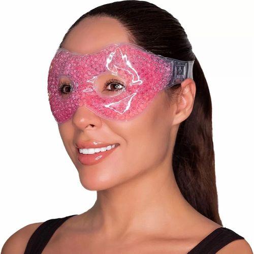 Pembe Jel Boncuklu Göz Maskesi, Soğuk & Sıcak Kullanım Rahatlatıcı Terapi Maskesi
