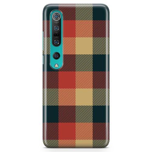 Xiaomi Mi 10 Kılıf Retro Kumaş Kırmızı Arka Kapak Koruma Desenli Full Koruyucu