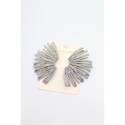 Taşlı Küpe - Siyah