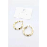 Metal Halka Küpe 2,5cm - Altın